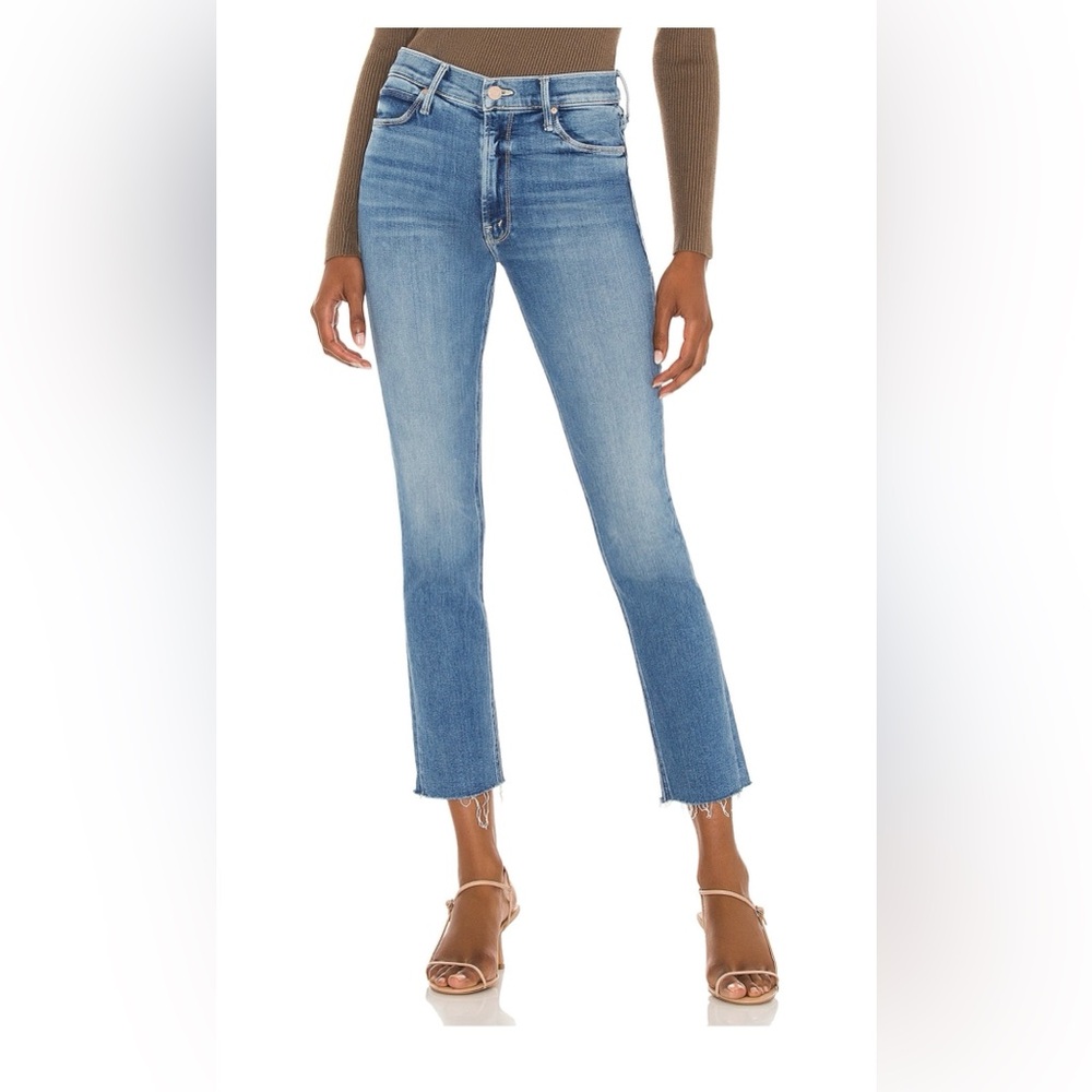 Mother Jeans Mid Rise Dazzler Ankle Fray in Riding the Cliffside